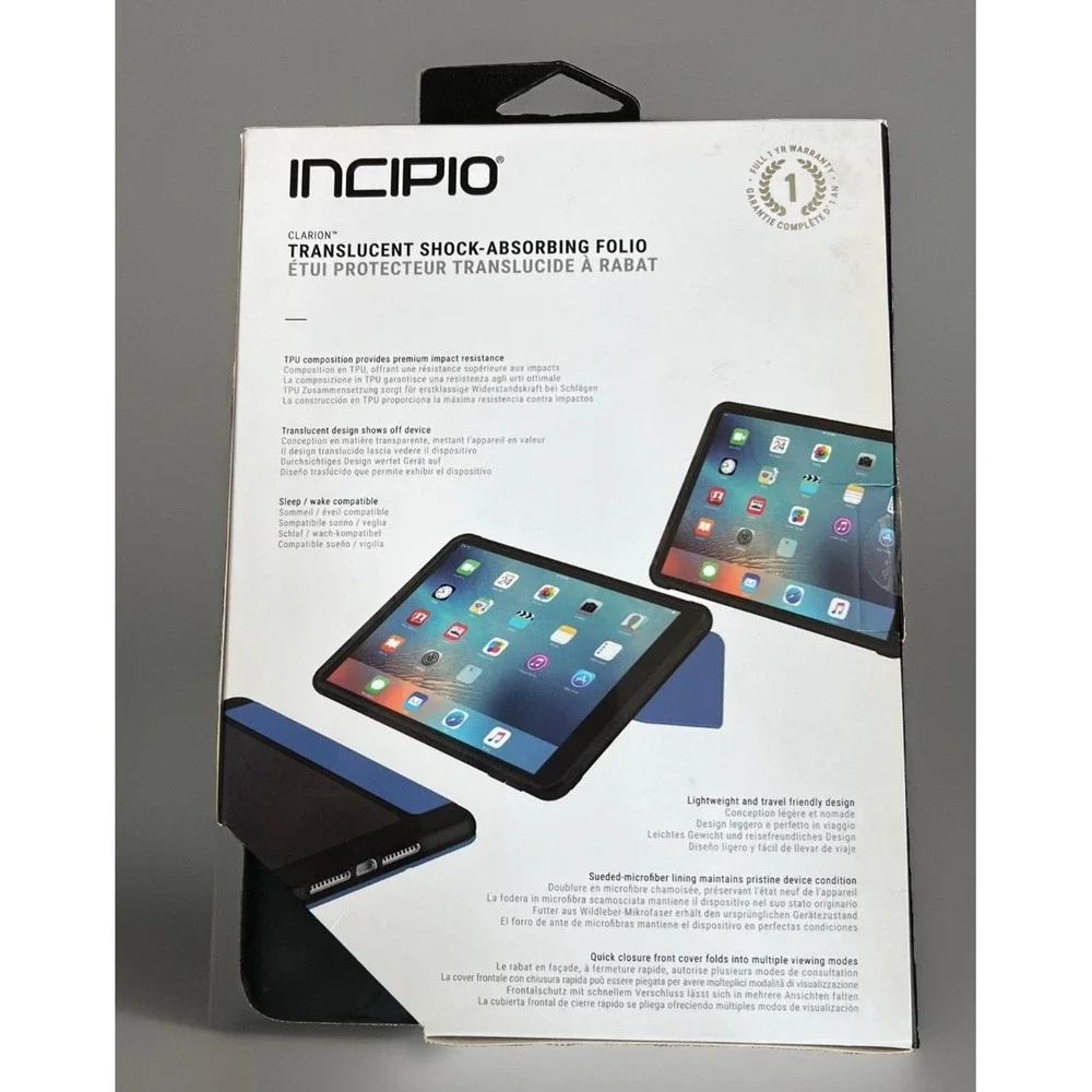 Incipio Clarion Folio Case iPad 9.7 2017 IPD-387-BLU Blue New Sealed